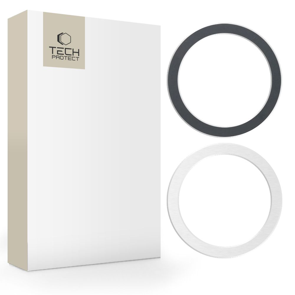 Tech-Protect MagMat MagSafe magneettinen rengas universaali - musta / hopeinen (2 kpl)