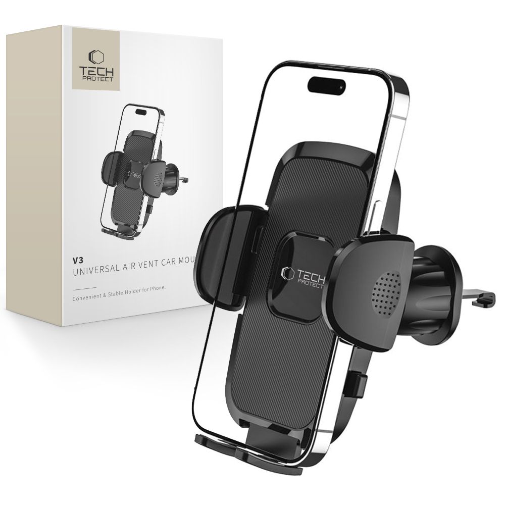 Tech-Protect V3 auton puhelinteline ilmanvaihtoaukkoon - musta