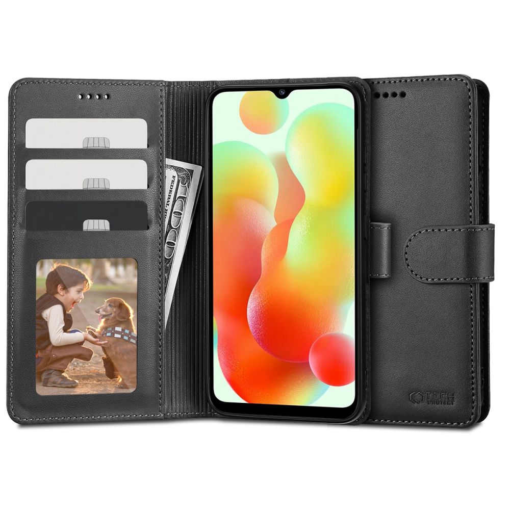 Tech-Protect Wallet Suojakuori Xiaomi Redmi 12C:lle - musta