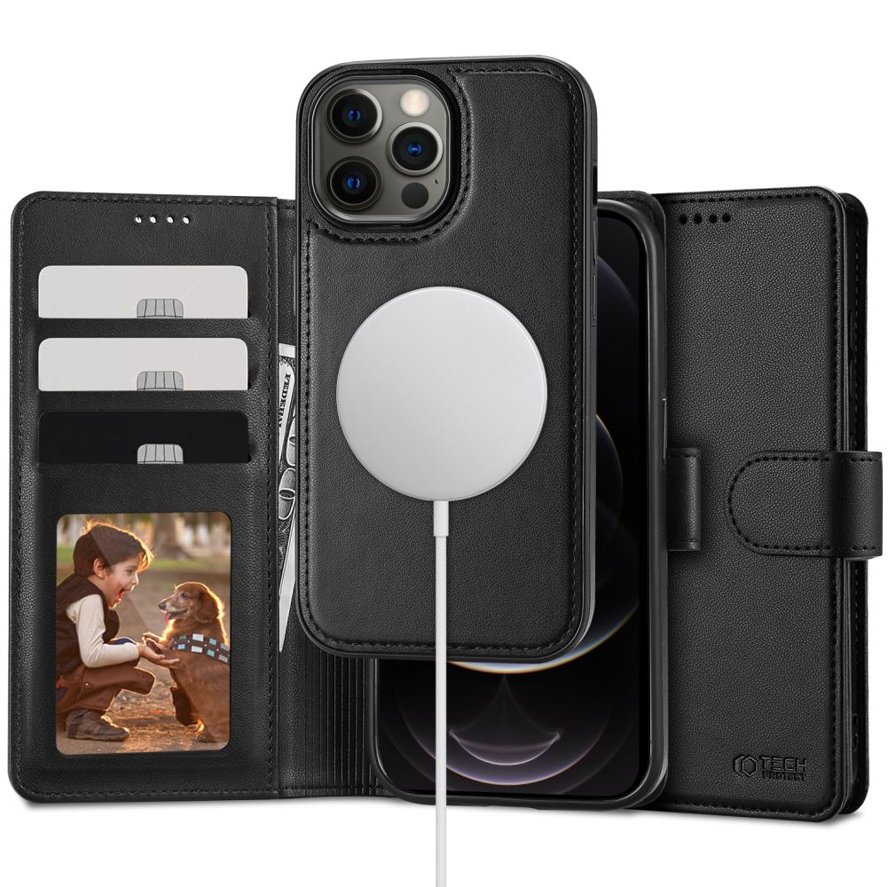 Tech-Protect Wallet MagSafe Suojakuori iPhone 12 / 12 Pro:lle - musta