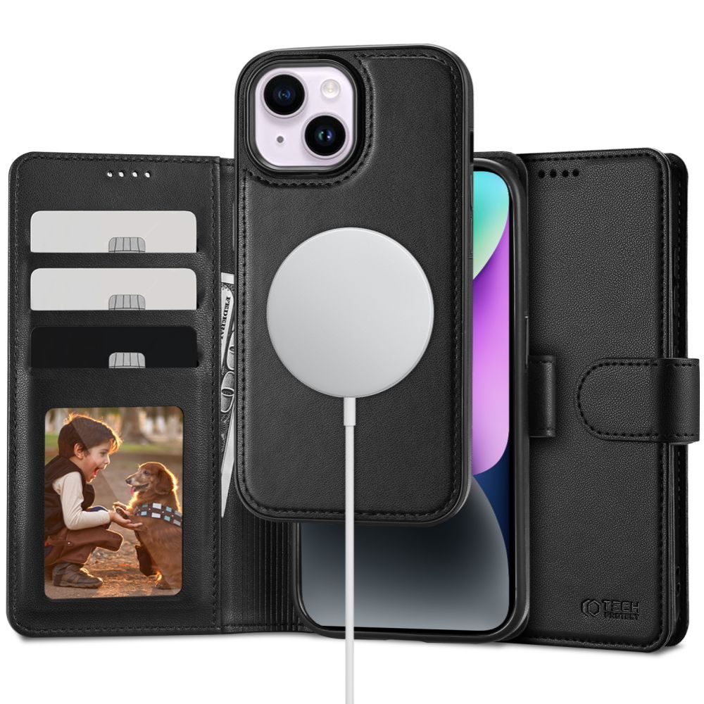 Tech-Protect Wallet MagSafe Suojakuori iPhone 15:lle - musta