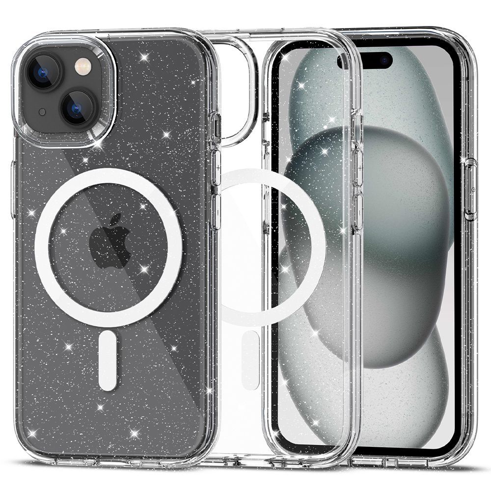 Tech-Protect FlexAir Hybrid MagSafe iPhone 15 Suojakuori - läpinäkyvä glitter