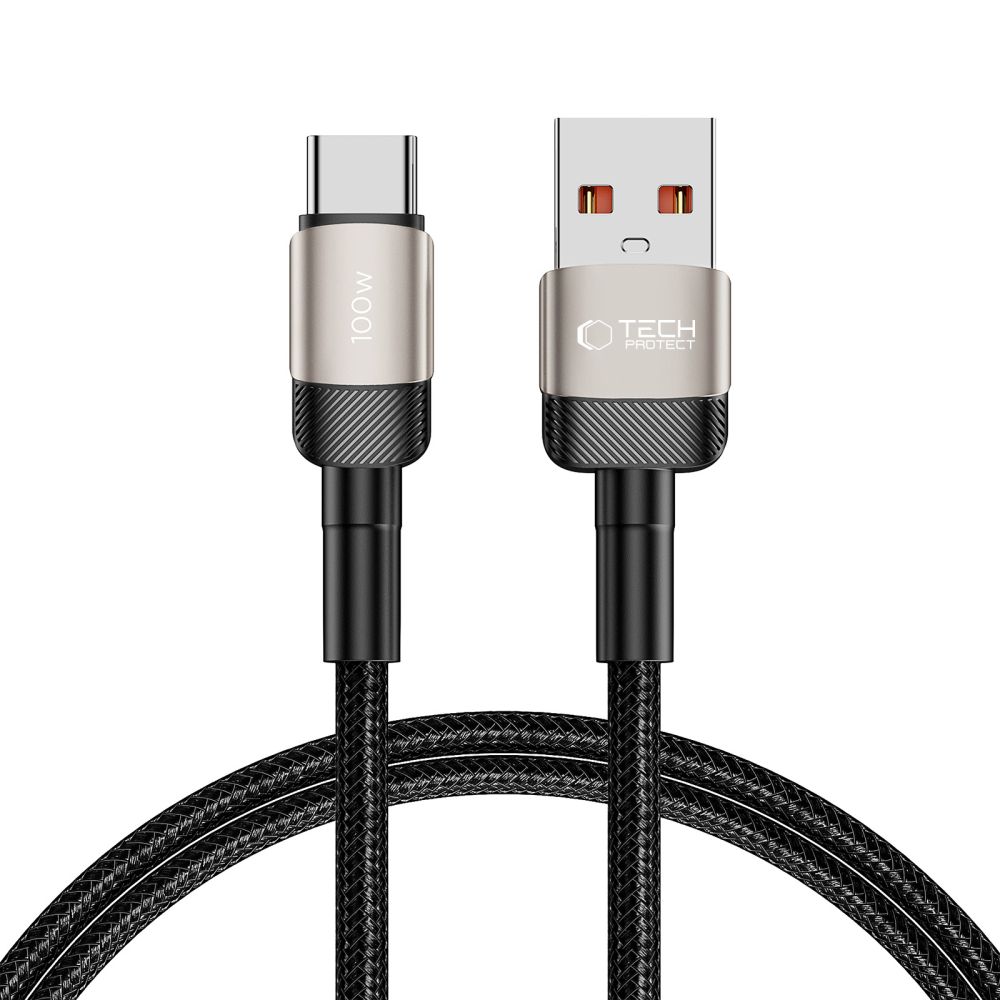 Tech-Protect UltraBoost Evo USB-C / USB-A kaapeli 100W 5A 1m - titaani