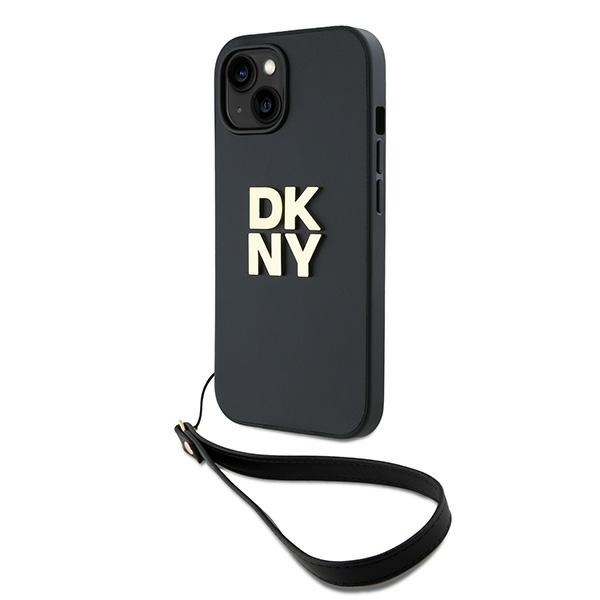 DKNY Wrist Strap Stock Logo Suojakuori iPhone 14 / 15 / 13:lle - Musta