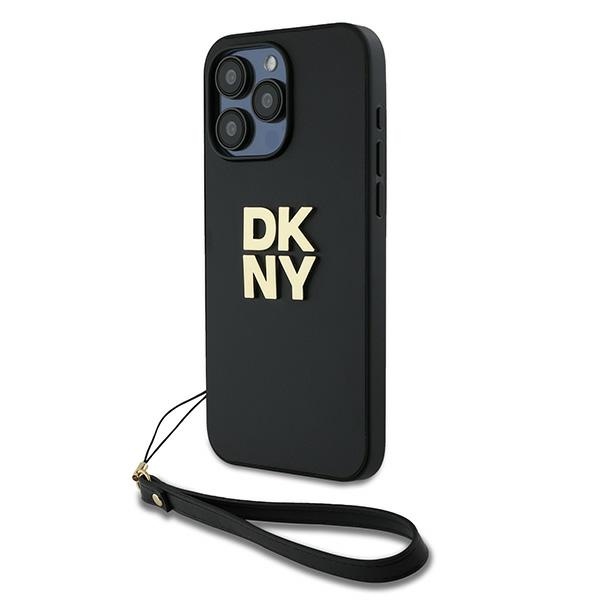 DKNY Wrist Strap Stock Logo Suojakuori iPhone 15 Pro Max:lle - Musta