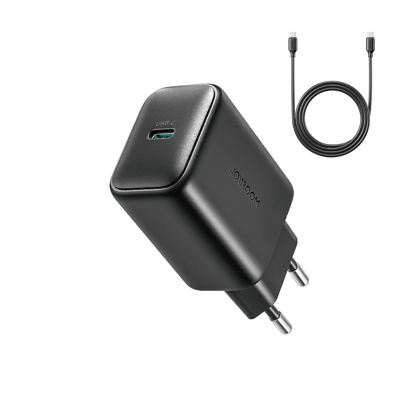 Joyroom JR-TCF23 verkkolaturi USB-C 25W SFC / PPS / PD - musta + USB-C / USB-C kaapeli 1m
