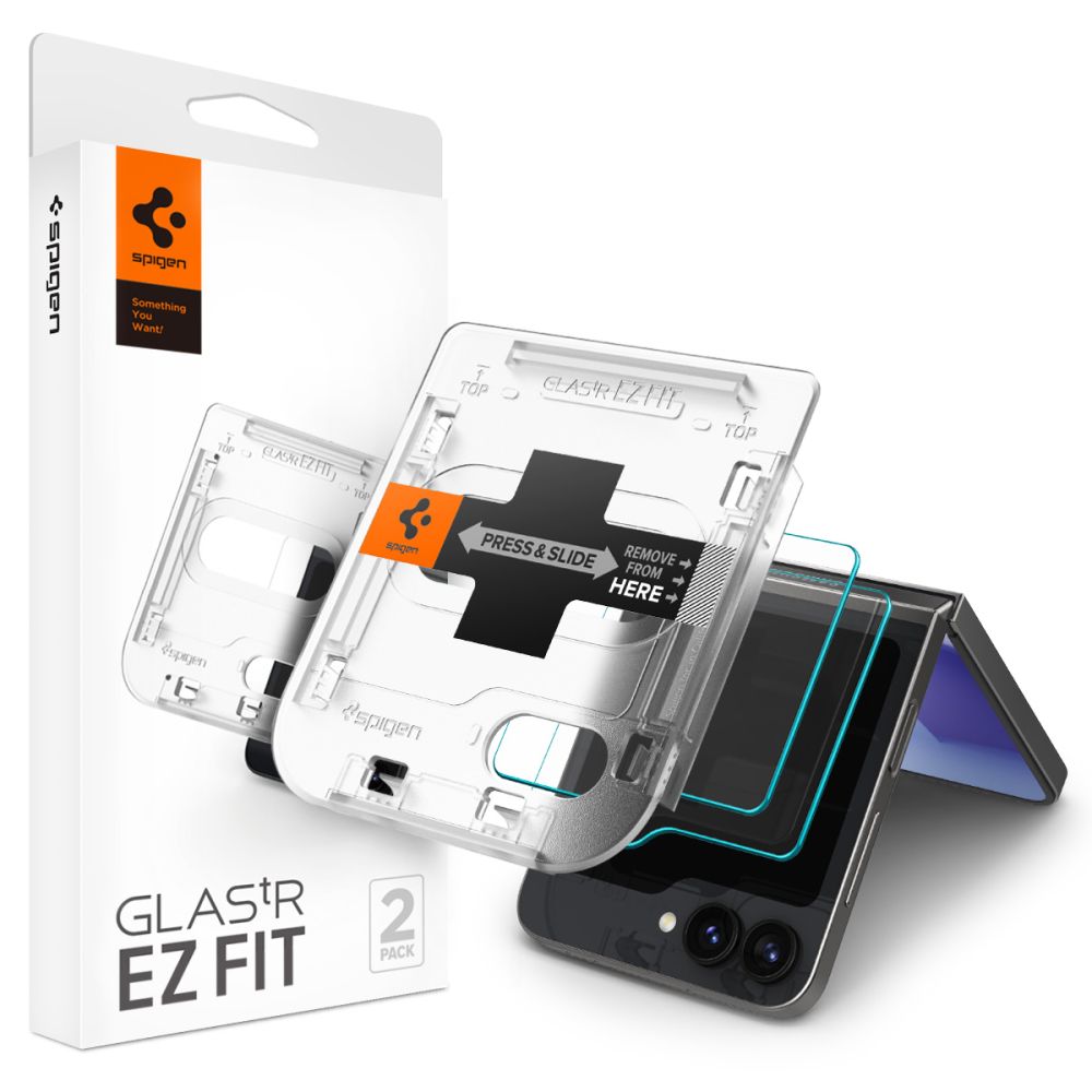 Spigen Karkaistu lasi Glas.tR EZ Fit 2 kpl Galaxy Z Flip 6 - läpinäkyvä