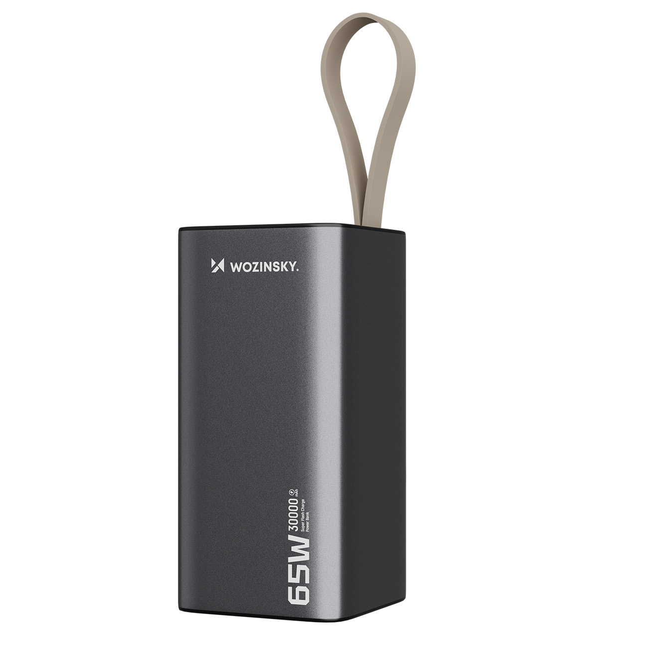 Powerbank Wozinsky K65+ 65W 30000mAh 2x USB-C, 1x USB-A 65W - harmaa