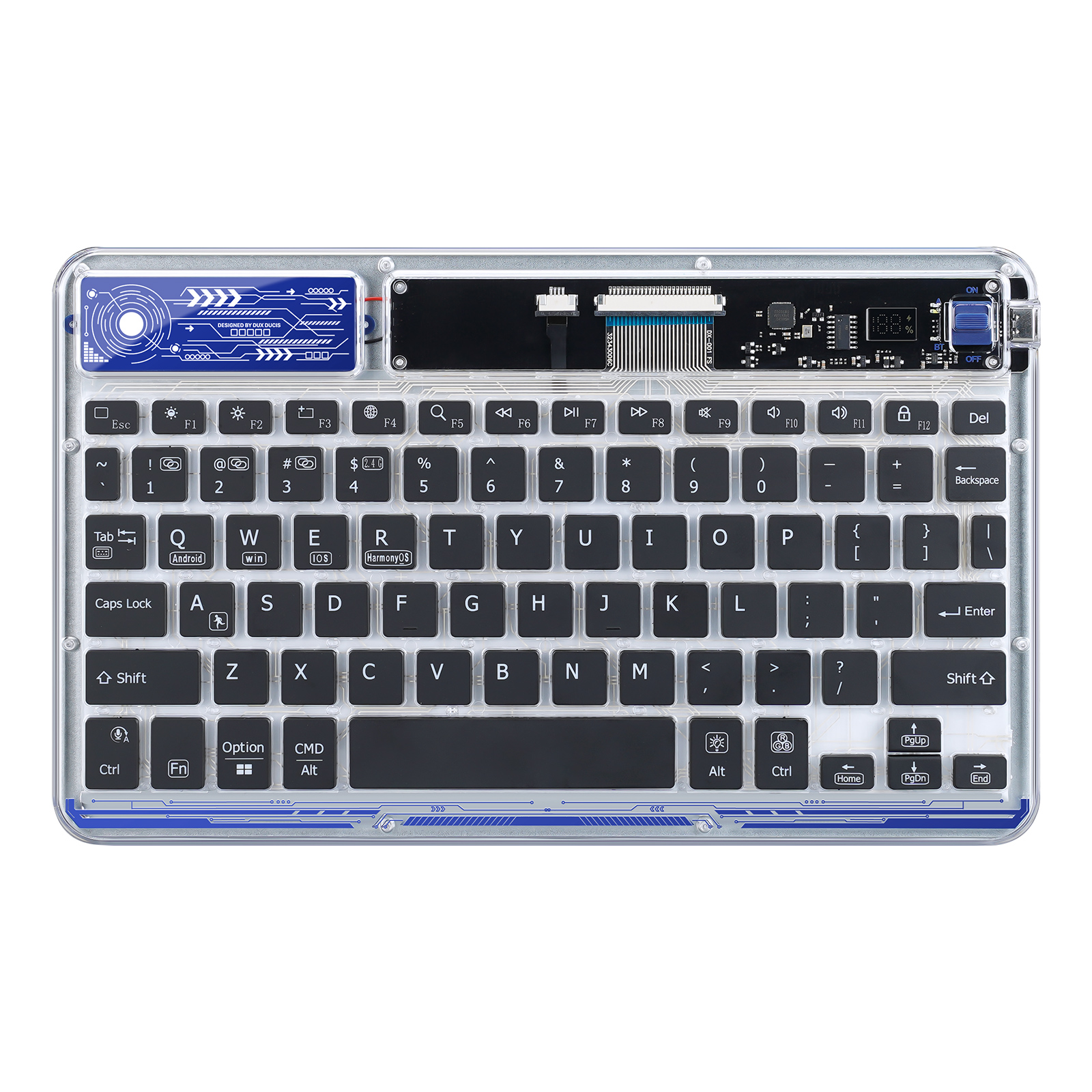 Dux Ducis CK Series Langaton Näppäimistö kannettavalle / tabletille / puhelimelle - läpinäkyvä
