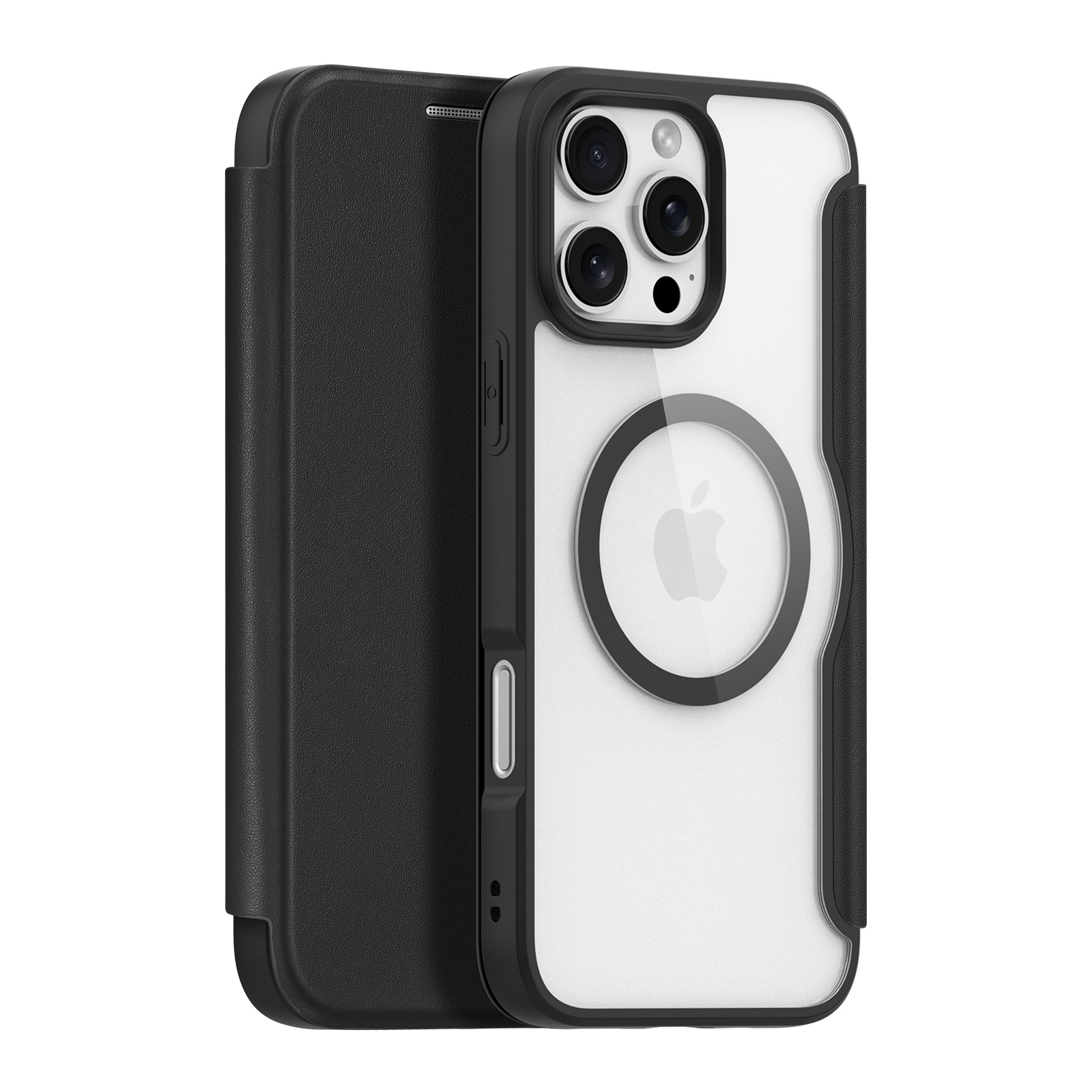Dux Ducis Skin X Pro Suojakuori iPhone 16 Pro:lle MagSafella ja kansiosella - musta