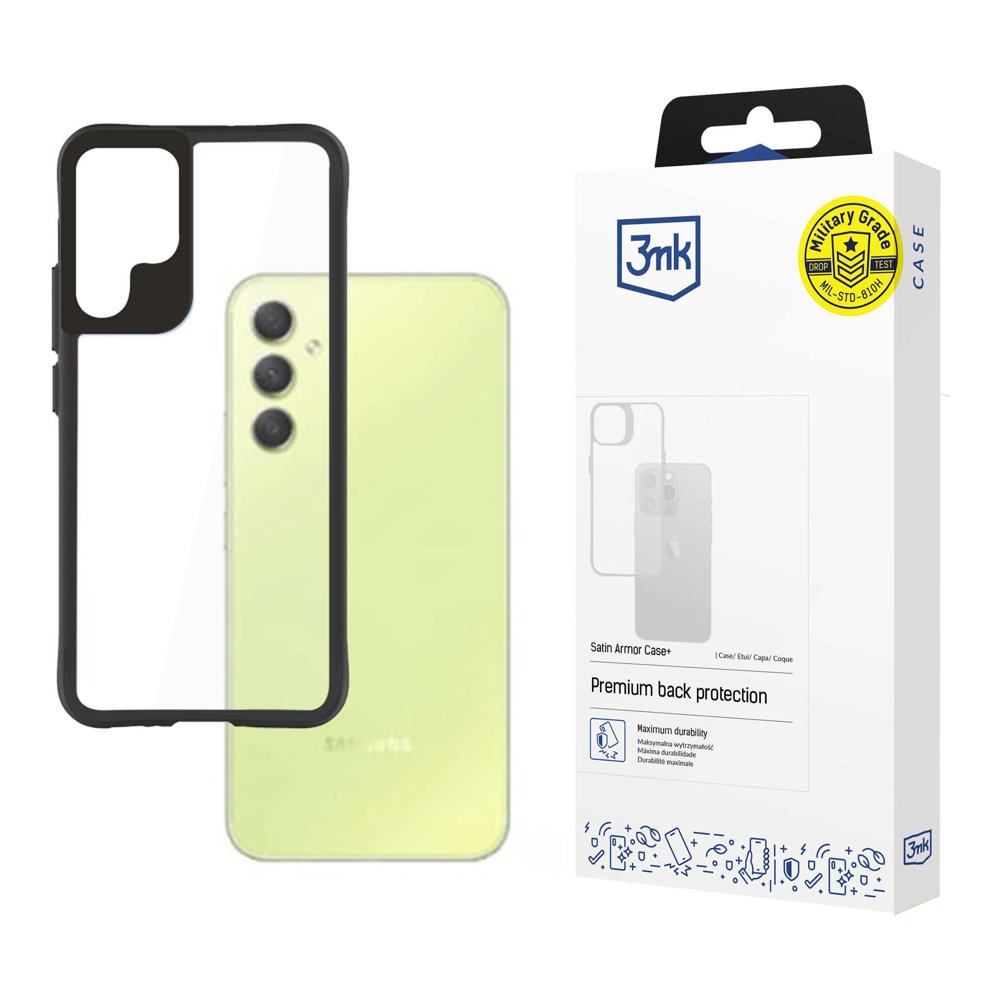 3mk Satin Armor Case+ -suojakuori Samsung Galaxy A34 5G:lle - läpinäkyvä