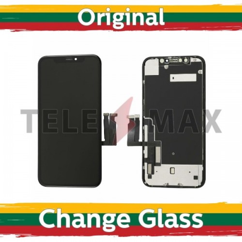 LCD-näyttö iPhone XR -puhelimelle, musta (C3F / LG) alkuperäinen (Telemax kunnostettu)