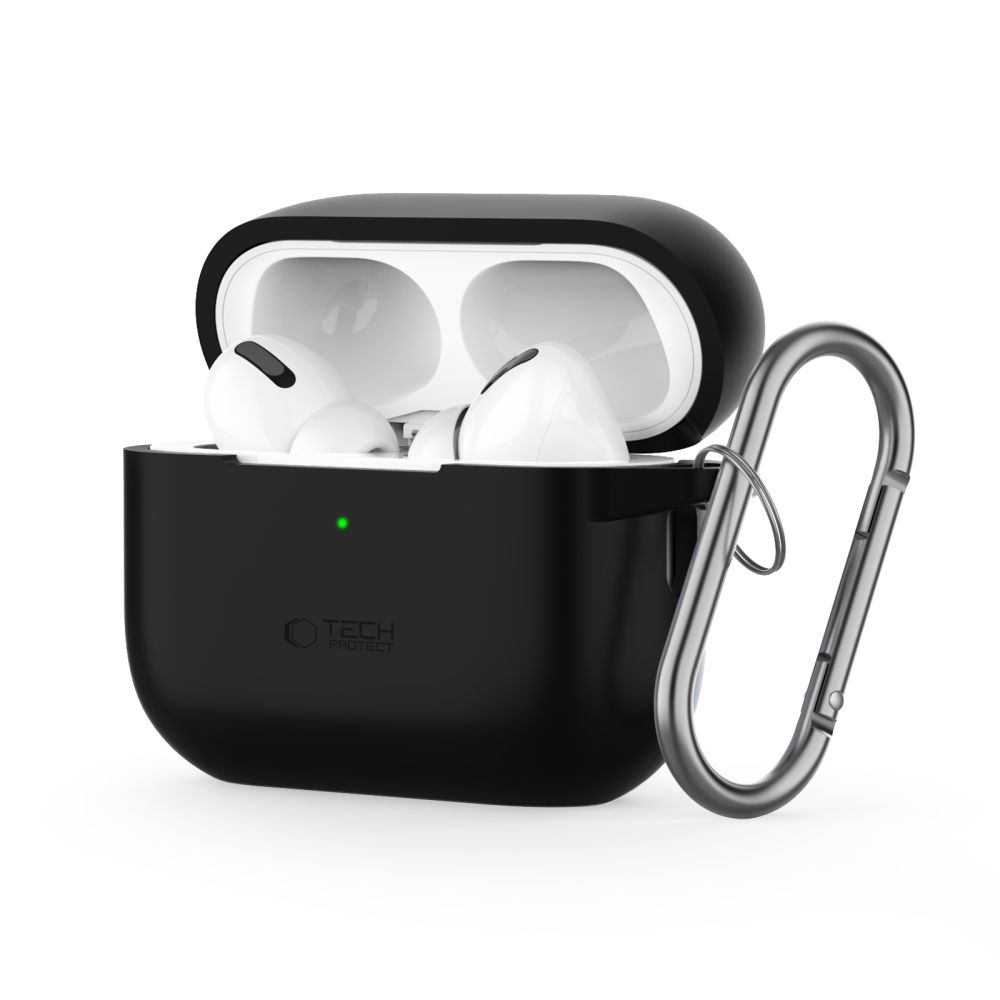 Tech-Protect Silikoninen Hook -suojakuori Apple AirPods Pro 1 / 2:lle - musta