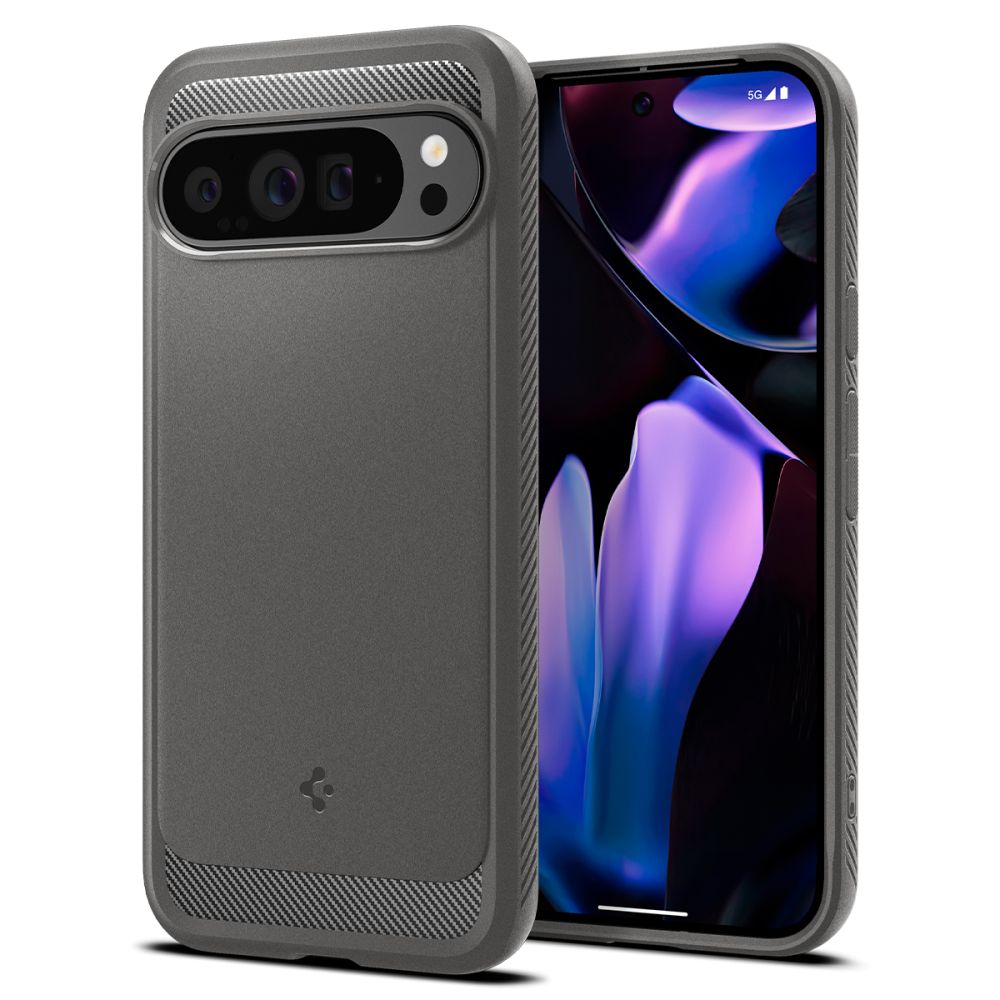 Spigen Rugged Armor -suojakuori Google Pixel 9 Pro XL:lle - harmaa