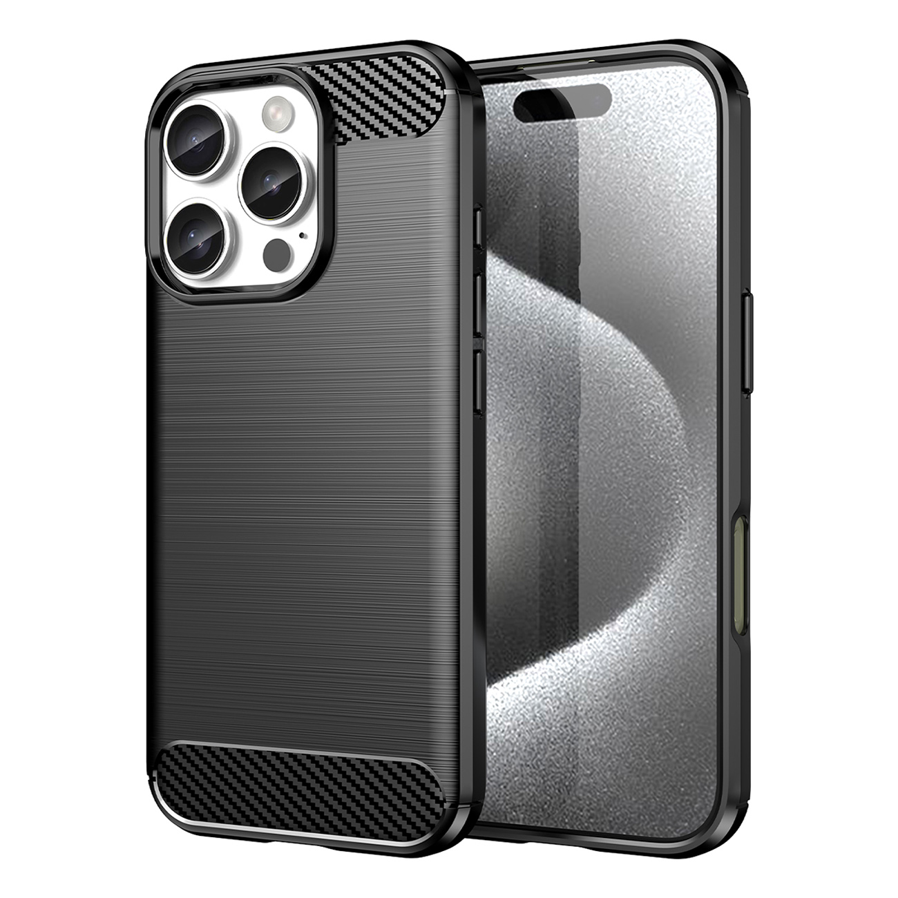Carbon Case Suojakuori iPhone 16 Pro:lle - Musta