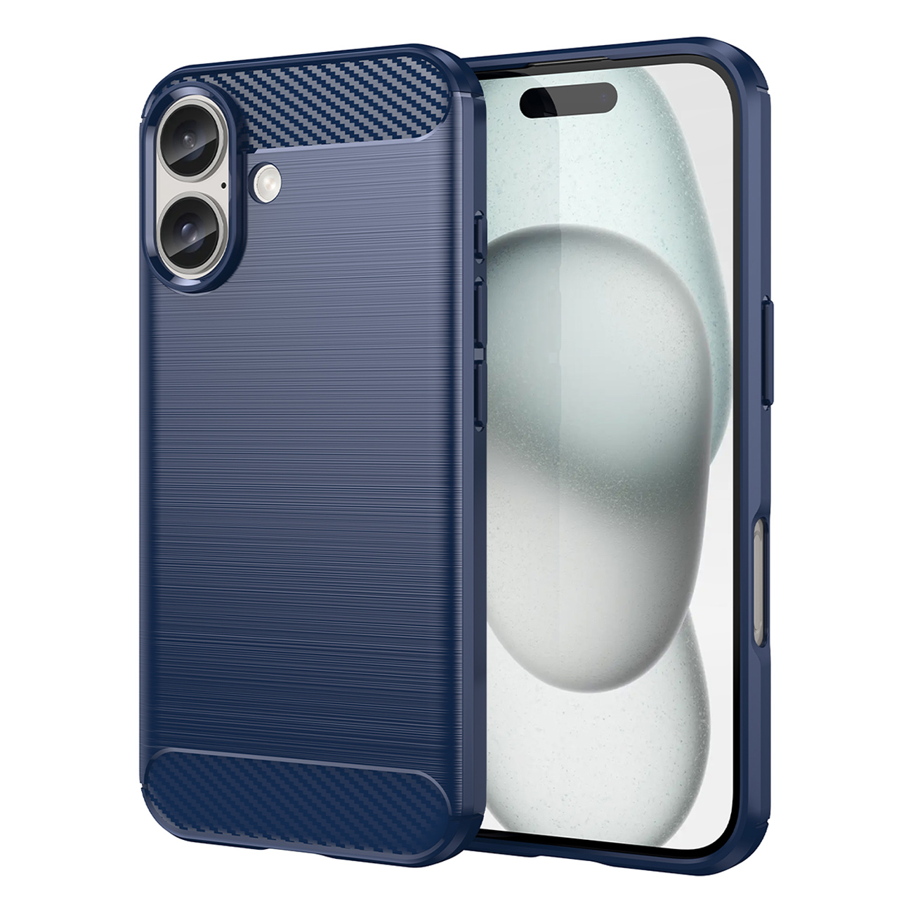 Carbon Case Suojakuori iPhone 16 Plus:lle - Sininen