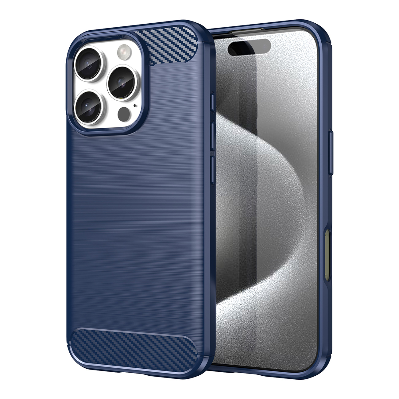 Carbon Case Silikoninen Suojakuori iPhone 16 Pro Max:lle - Sininen