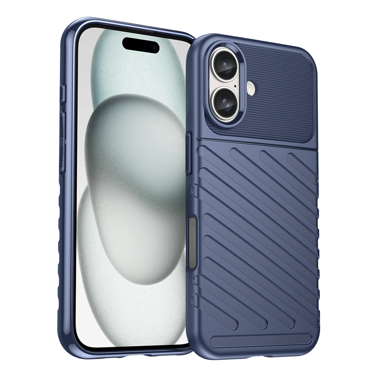 Thunder Case Silikoninen Suojakuori iPhone 16 Plus:lle - Sininen