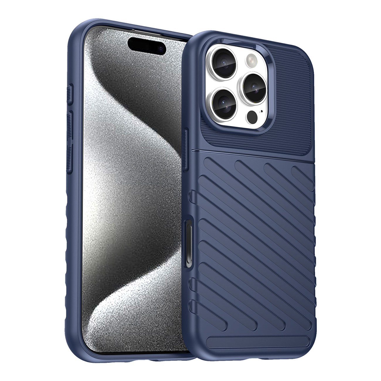 Thunder Case Silikoninen Suojakuori iPhone 16 Pro Max:lle - Sininen