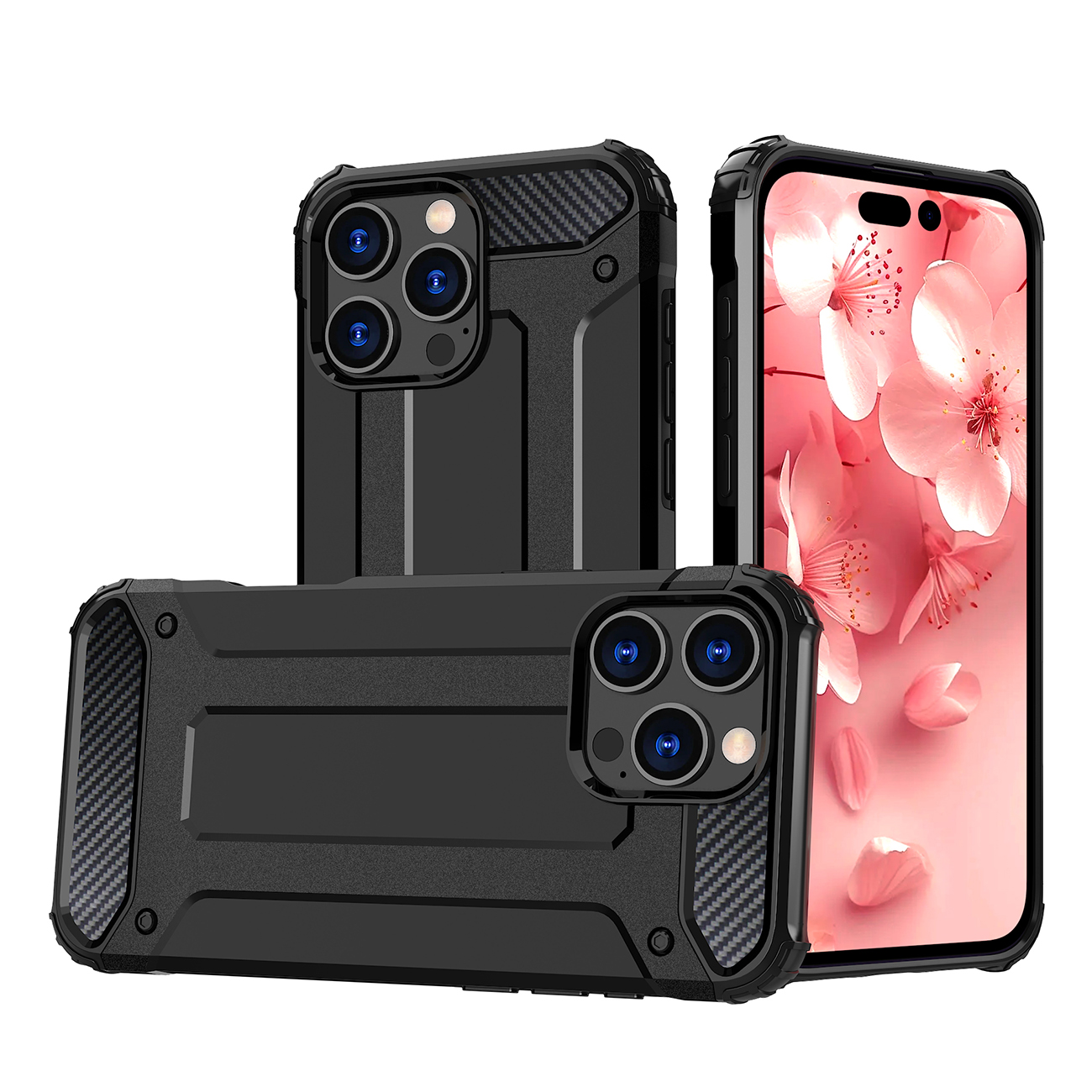 Hybrid Armor Suojakuori iPhone 16 Pro Max:lle - Musta