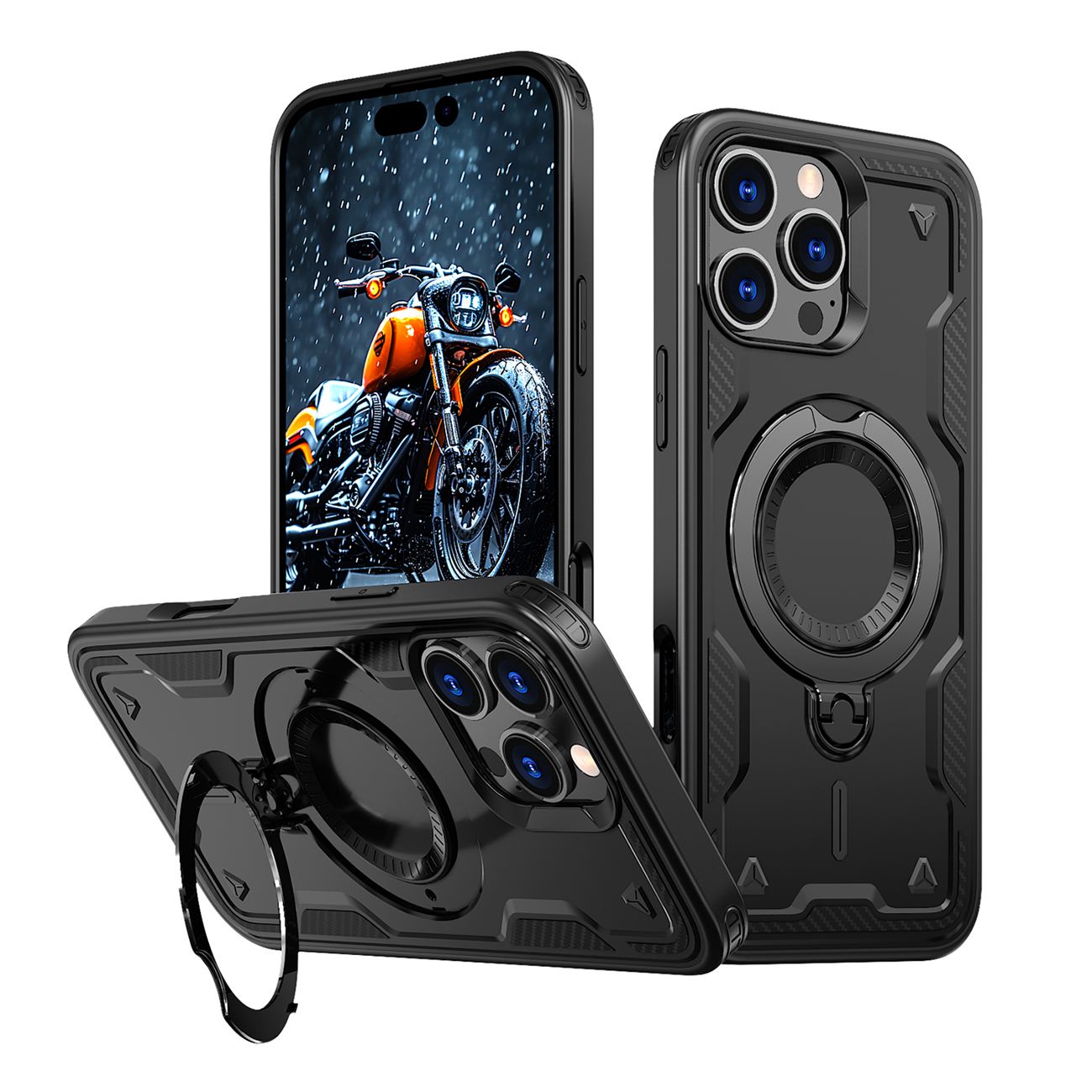 Hybrid Armor Trendy Suojakuori MagSafella iPhone 16 Pro:lle - Musta