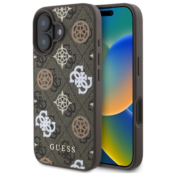 Guess 4G Printed Stripes MagSafe Suojakuori iPhone 16:lle - Ruskea