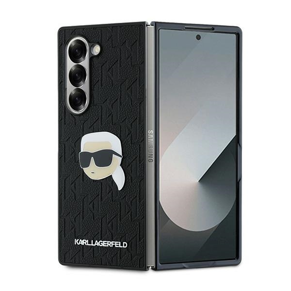 Karl Lagerfeld Saffiano Monogram Head Pin Suojakuori Samsung Galaxy Z Fold 6:lle - Musta