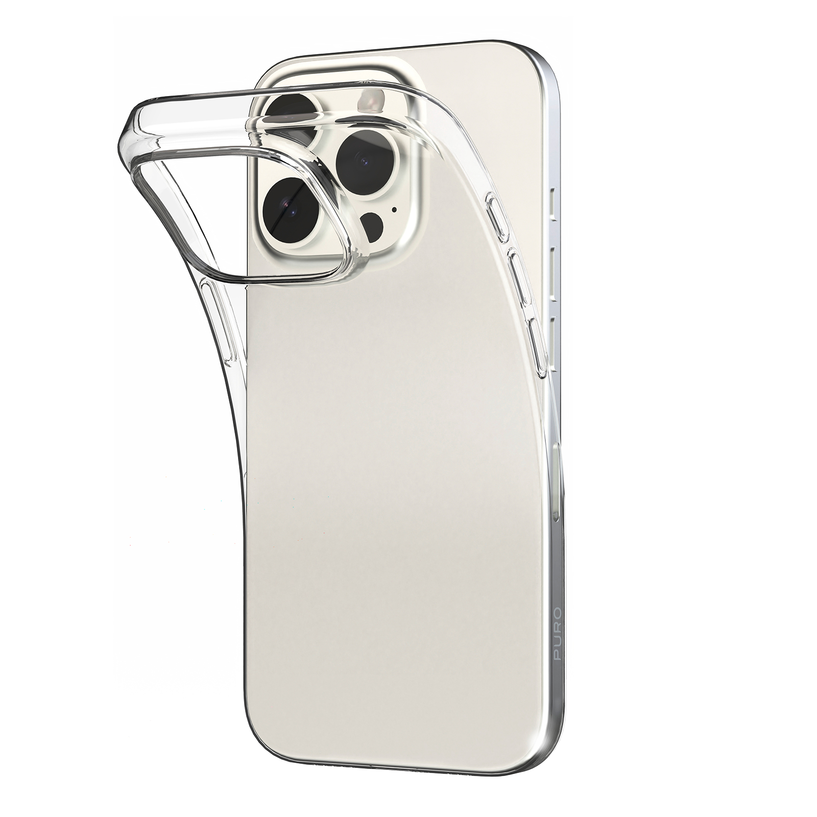 Puro 03 Nude Silikoninen Suojakuori iPhone 16 Pro Maxille - läpinäkyvä