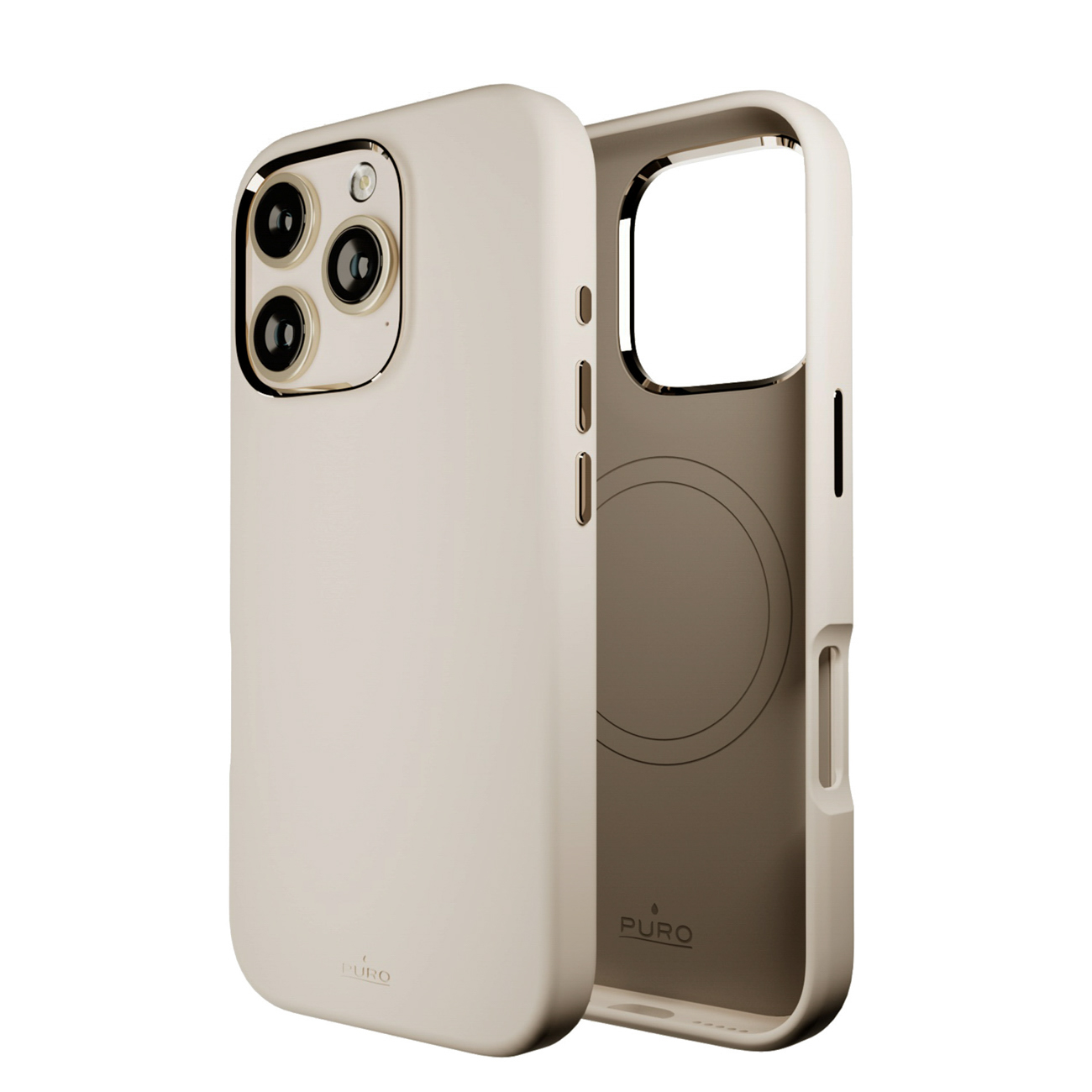 Puro Icon Mag Pro MagSafe Silikoninen Suojakuori iPhone 16 Prolle - beige