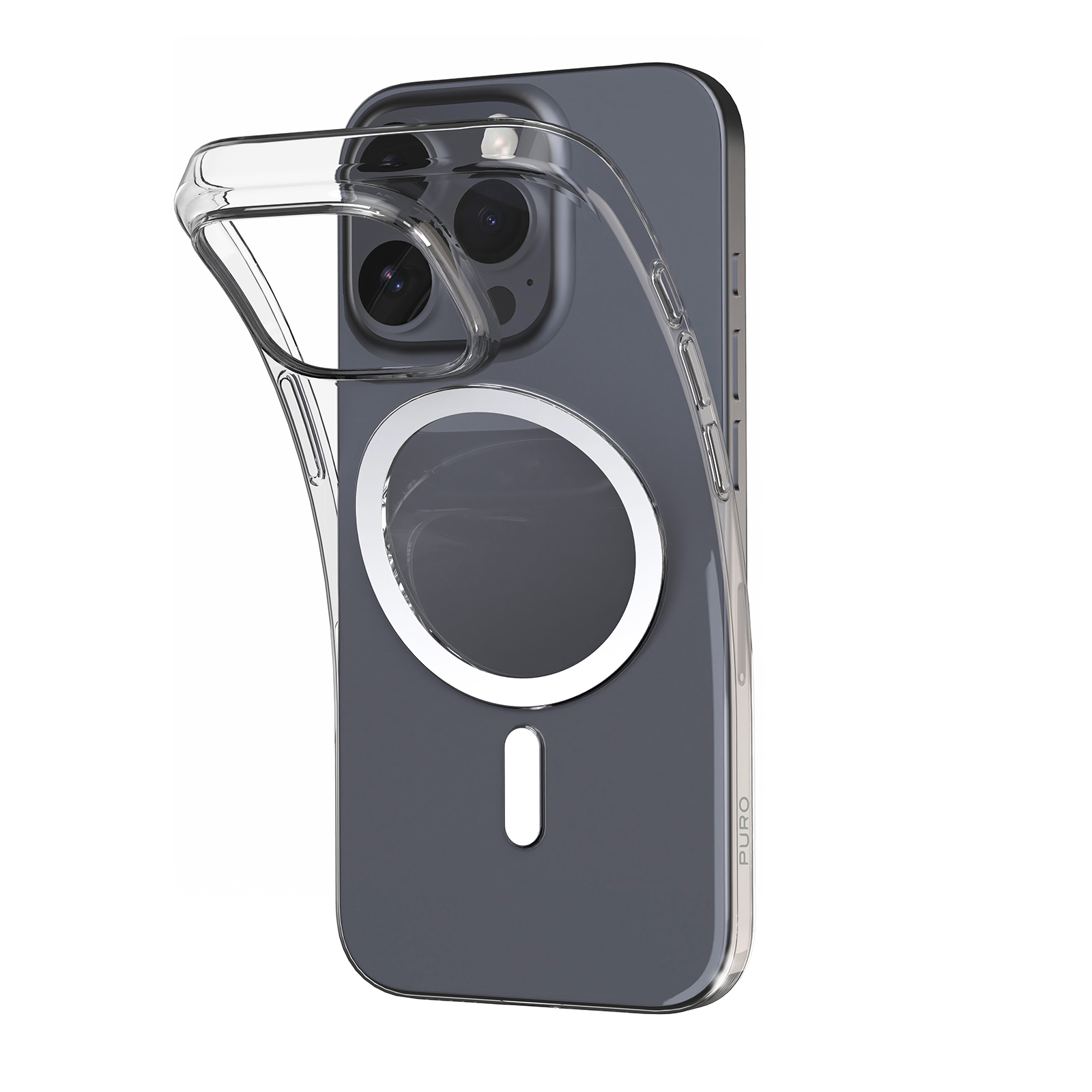 Puro 03 Mag MagSafe silikonisuoja iPhone 16 Pro - kirkas