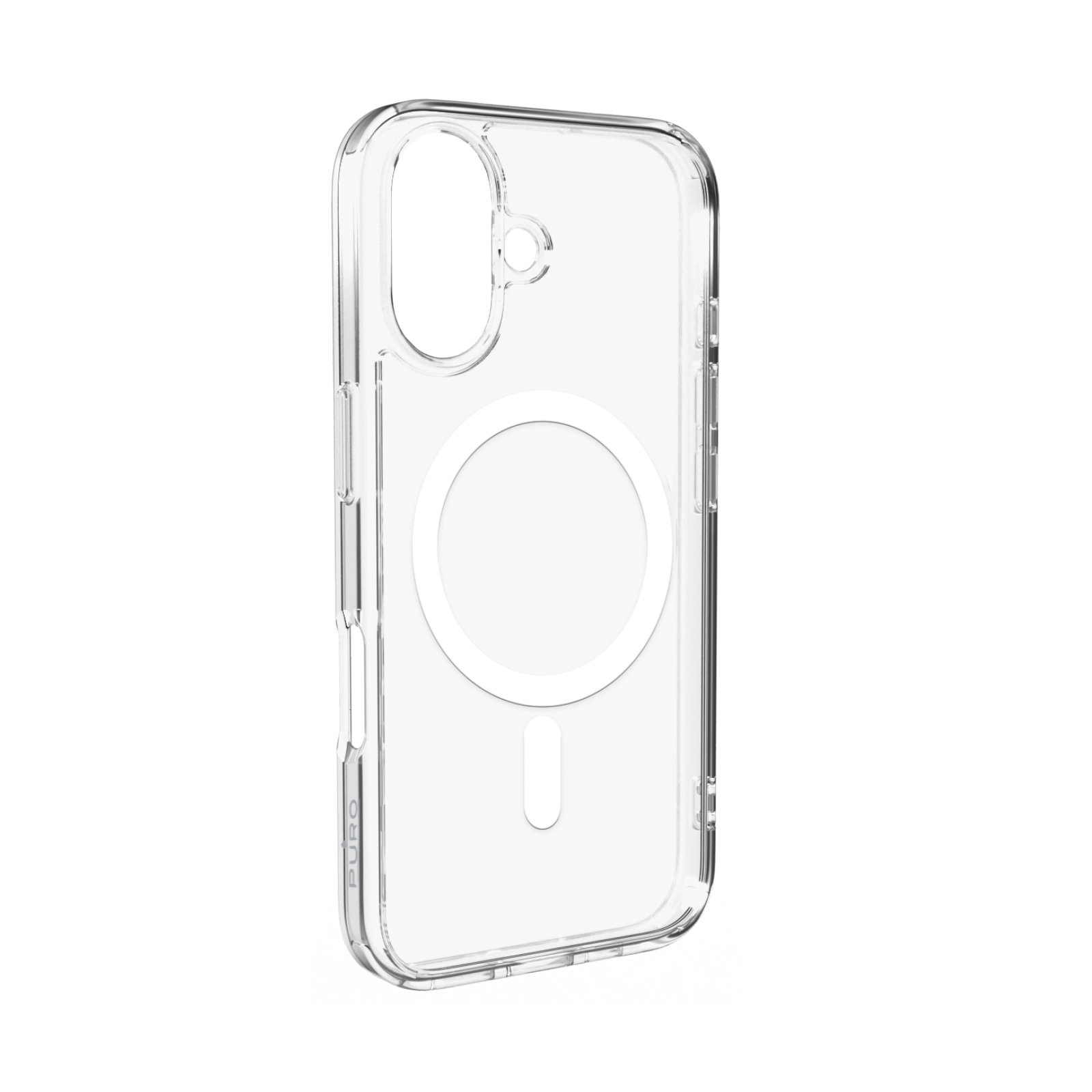 Puro Lite Mag MagSafe Silikoninen Suojakuori iPhone 16 Plusalle - läpinäkyvä