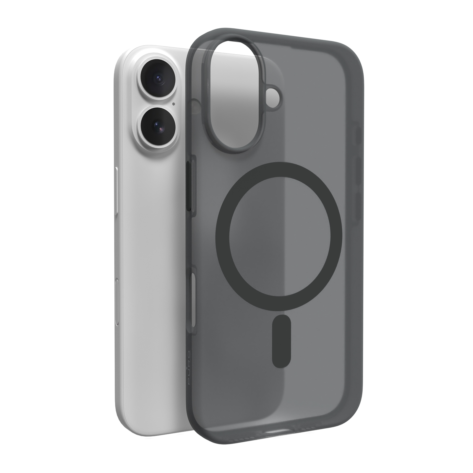 Puro Daylight MagSafe Silikoninen Suojakuori iPhone 16 Plusalle - musta