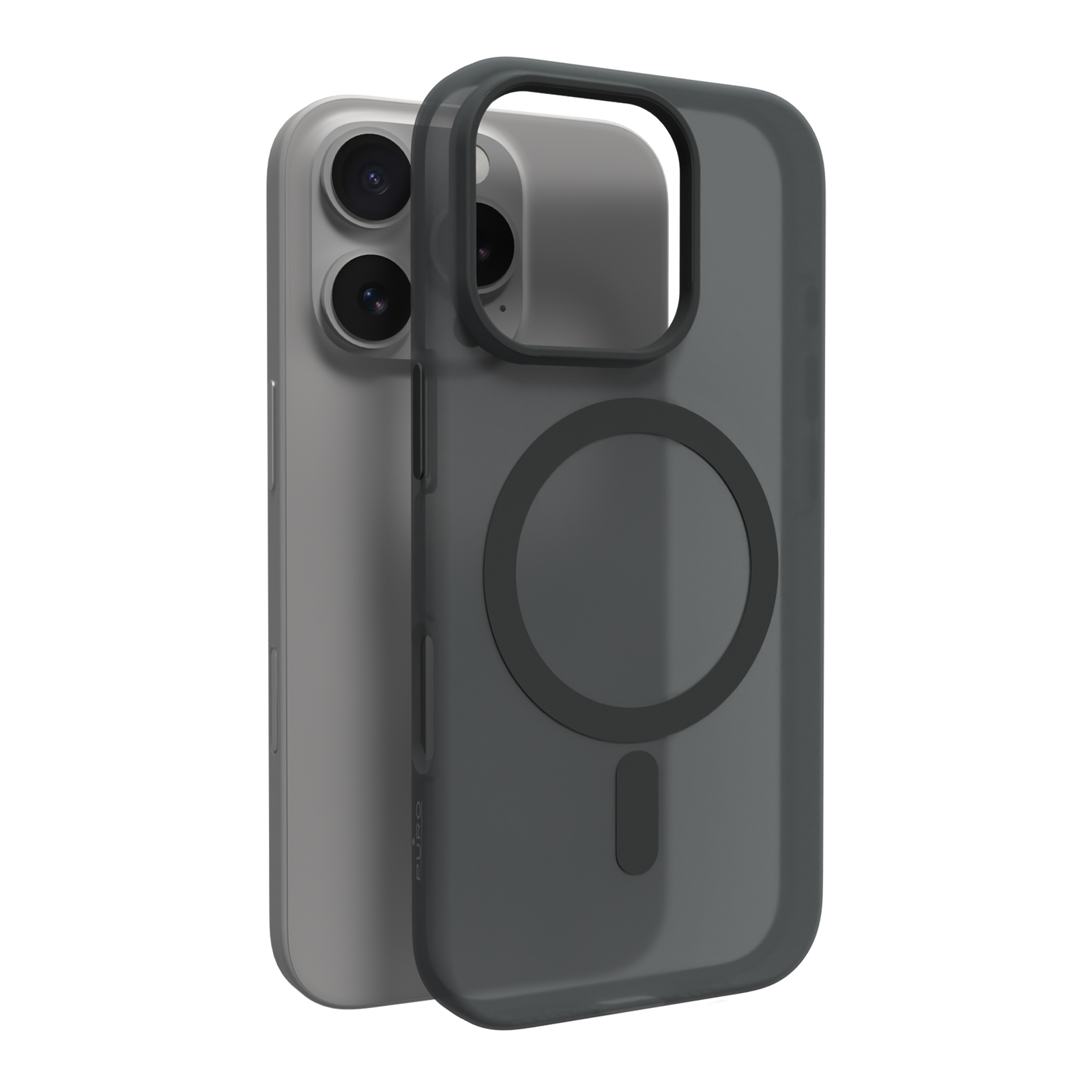 Puro Daylight MagSafe silikonisuoja iPhone 16 - musta