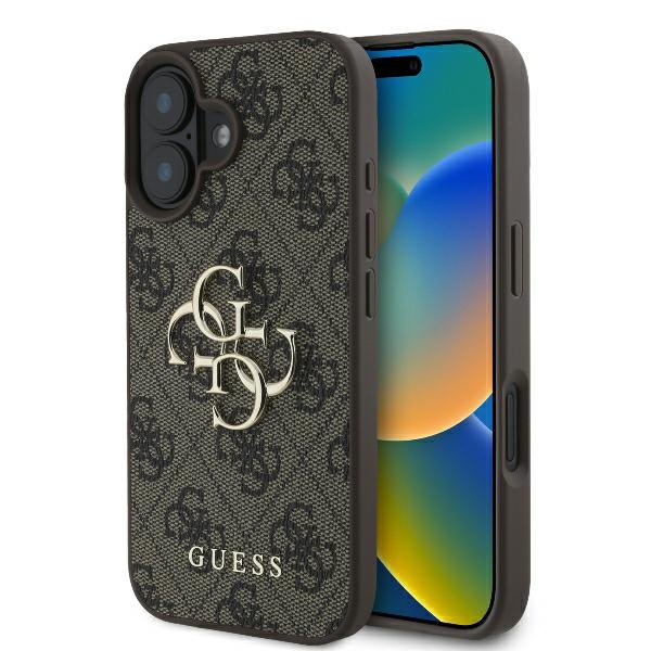 Guess 4G Big Logo kotelo iPhone 16 - ruskea