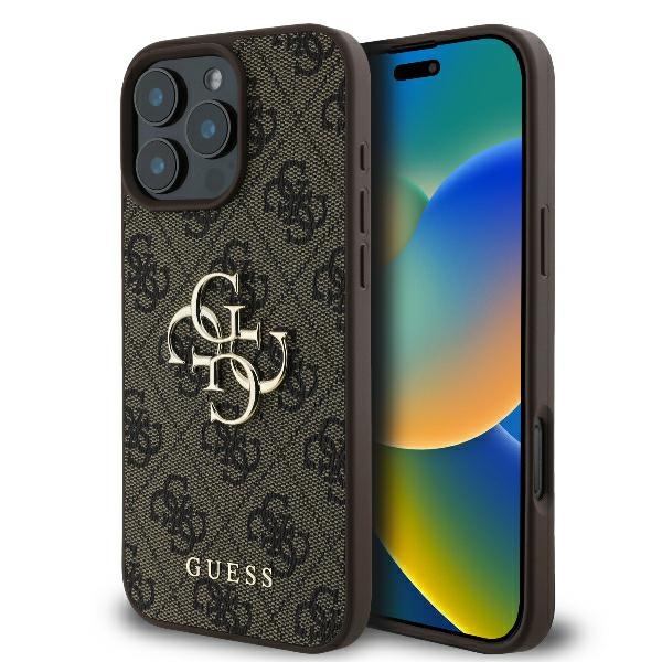 Guess 4G Big Logo kotelo iPhone 16 Pro Max - ruskea