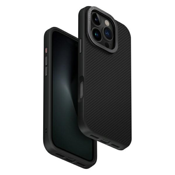 Uniq Keva Max Magclick lataava Suojakuori iPhone 16 Pro:lle - musta