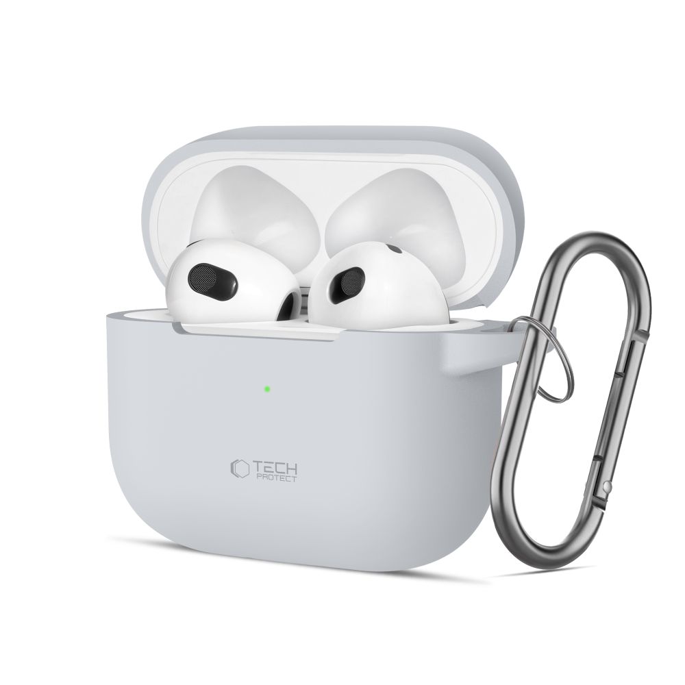 Tech-Protect Silikoninen Hook Suojakuori Apple AirPods 3:lle - harmaa