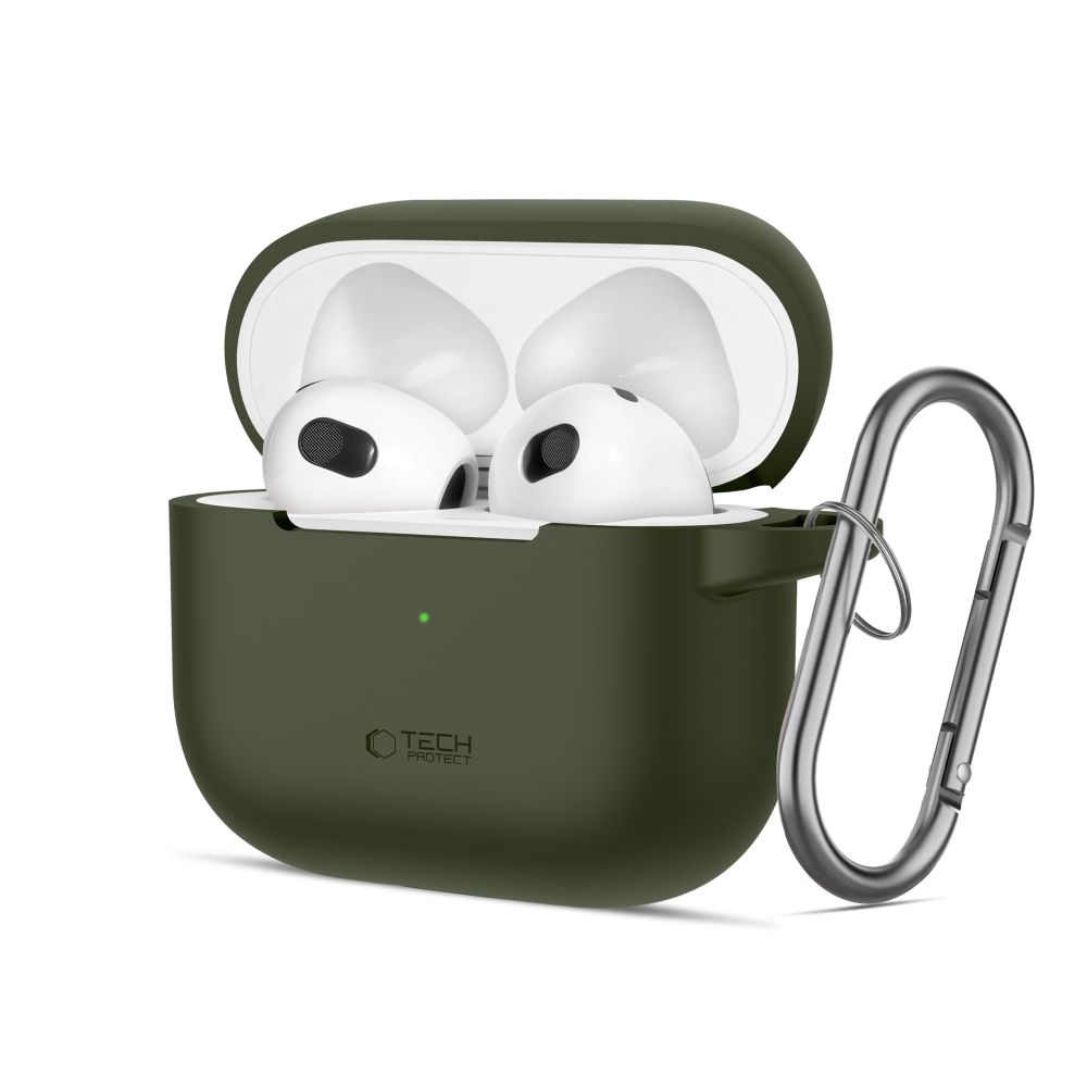 Tech-Protect Silikoninen Hook Suojakuori Apple AirPods 3:lle - vihreä