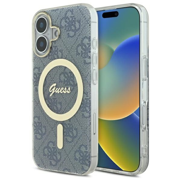 Guess IML 4G MagSafe Suojakuori iPhone 16:lle - sininen