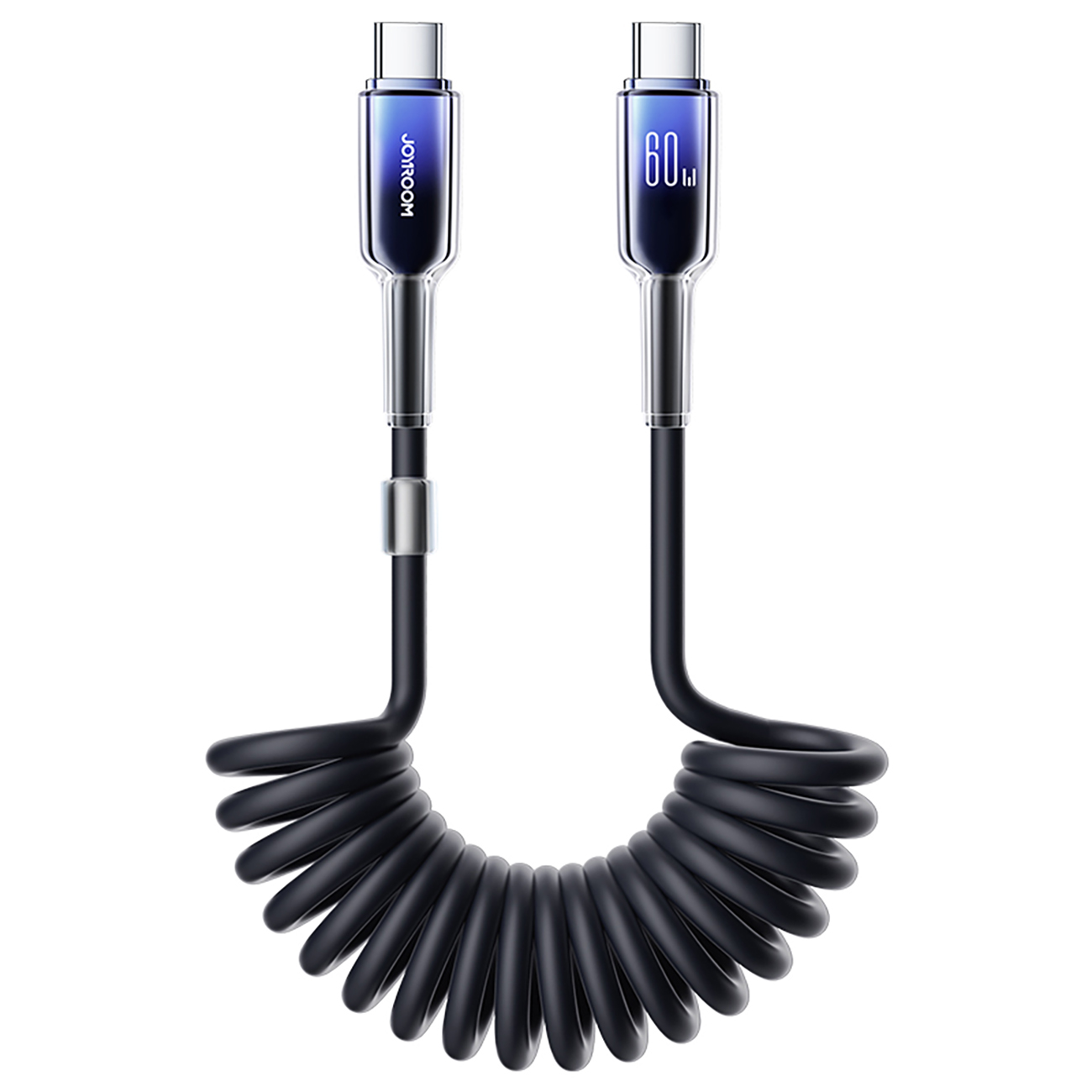 Joyroom S-A43 Crystal-Clear Series 60W USB-C - USB-C kierrekaapeli 1.5m - musta