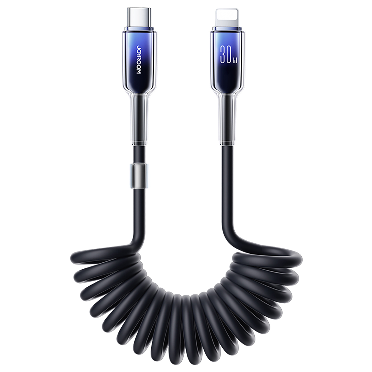 Joyroom S-A43 Crystal-Clear Series 30W USB-C - Lightning kierrekaapeli 1,5 m - musta