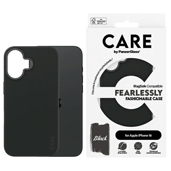 CARE by PanzerGlass Fashion suojakuori iPhone 16 6.1' musta/musta MagSafe 1377