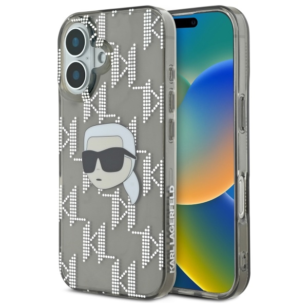 Karl Lagerfeld IML Karl Head Electroplated iPhone 16 Suojakuori - Musta