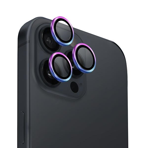 Uniq Optix Alumiininen Kameran Linssisuoja iPhone 16 Pro 6.3 / 16 Pro Max 6.9 Irisoiva Kameralinssilasi Applikaattorilla