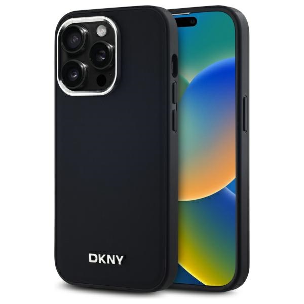 DKNY Plain Logo MagSafe iPhone 14 Pro:lle Suojakuori - Musta