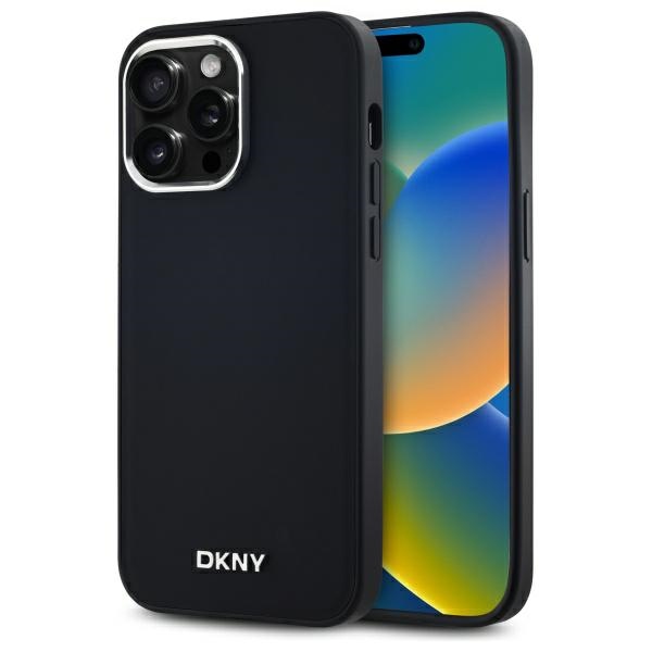 DKNY Plain Logo MagSafe iPhone 14 Pro Max:lle Suojakuori - Musta
