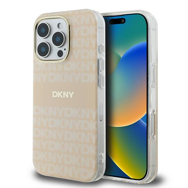 DKNY Repeat Texture Pattern Stripe iPhone 16 Pro Max:lle Suojakuori - Vaaleanpunainen