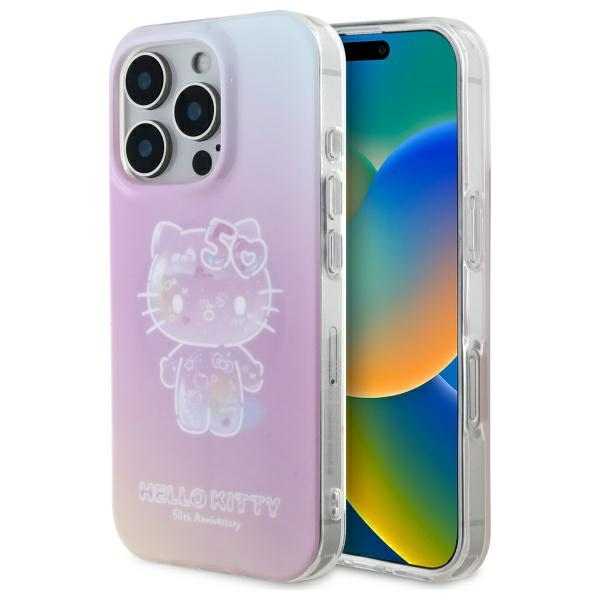 Hello Kitty IML 50th Anniversary Magsafe iPhone 16 Pro:lle Suojakuori - Vaaleanpunainen