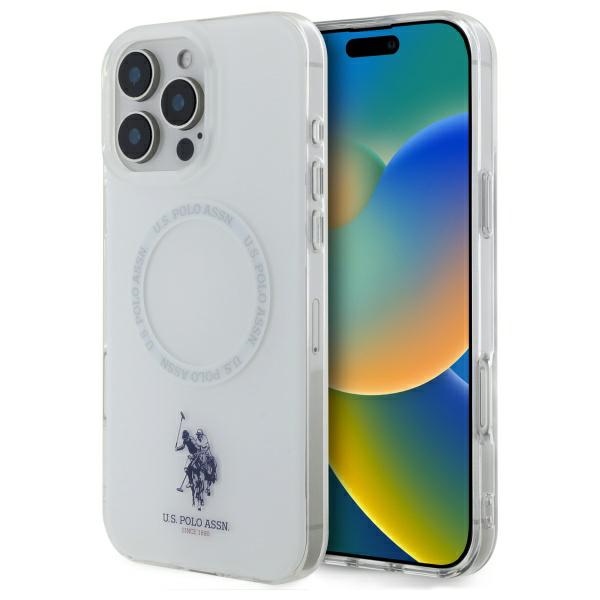 US Polo IML Ring MagSafe kotelo iPhone 16 Pro - valkoinen