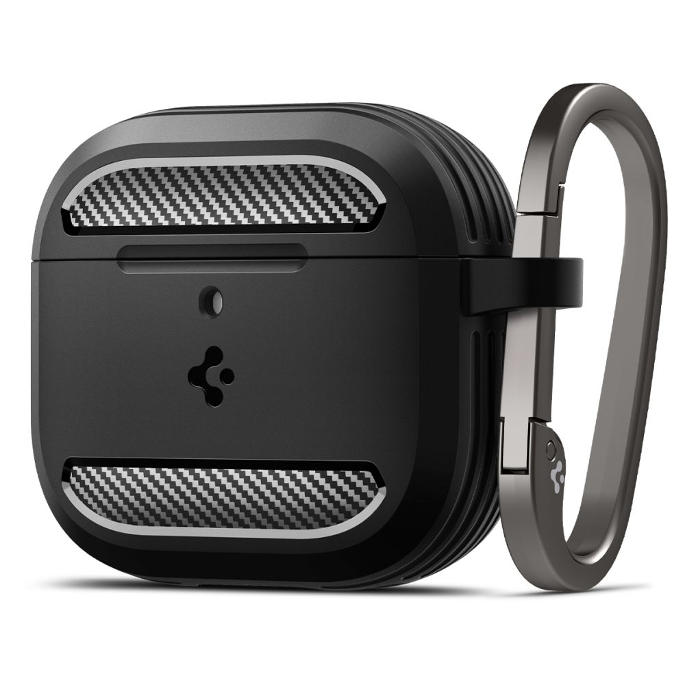 Spigen Rugged Armor Suojakuori AirPods 4:lle - Musta